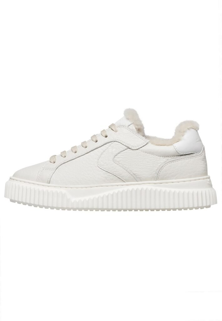 VOILE BLANCHE Sneakers in Pelle e Sintetico, Bianco Panna-