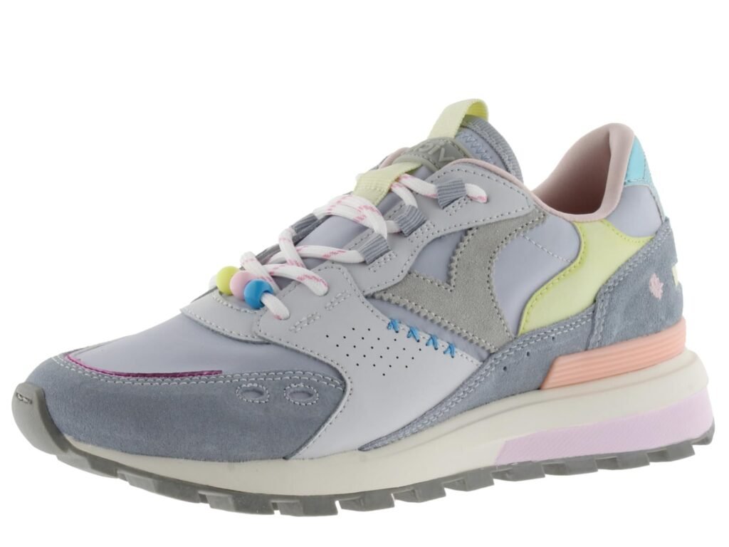 victoria Sneaker Luna Nylon & Parti Colorati & in Camoscio & Suola Dentellata 1156111 per Donna Azul