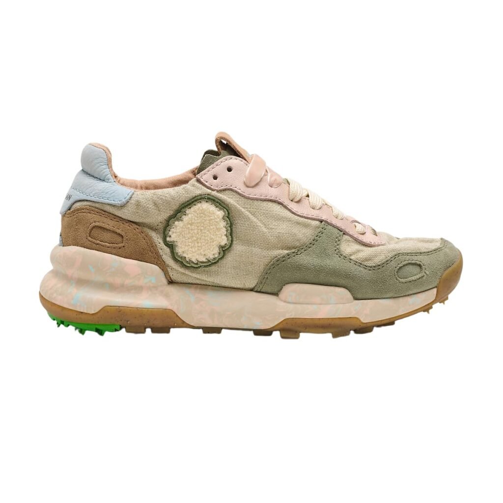 Satorisan - Chacrona Linen - Scarpe Casual Donna - Sneakers Vintage Cuero y Lino Sostenibili, Confortevoli e Durevole - Colore Urbanite Green W - Taglia