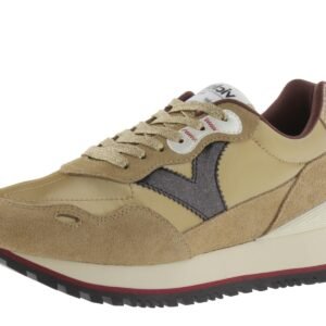 victoria Sneaker Viento Nylon Metallizzato & Pezzi in Crosta di Pelle Abbinati & Suola Dentata 1157115 per Donna Oro
