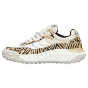 VOILE BLANCHE Sneakers in Suede e Tessuto Tecnico, Bianco-Beige-