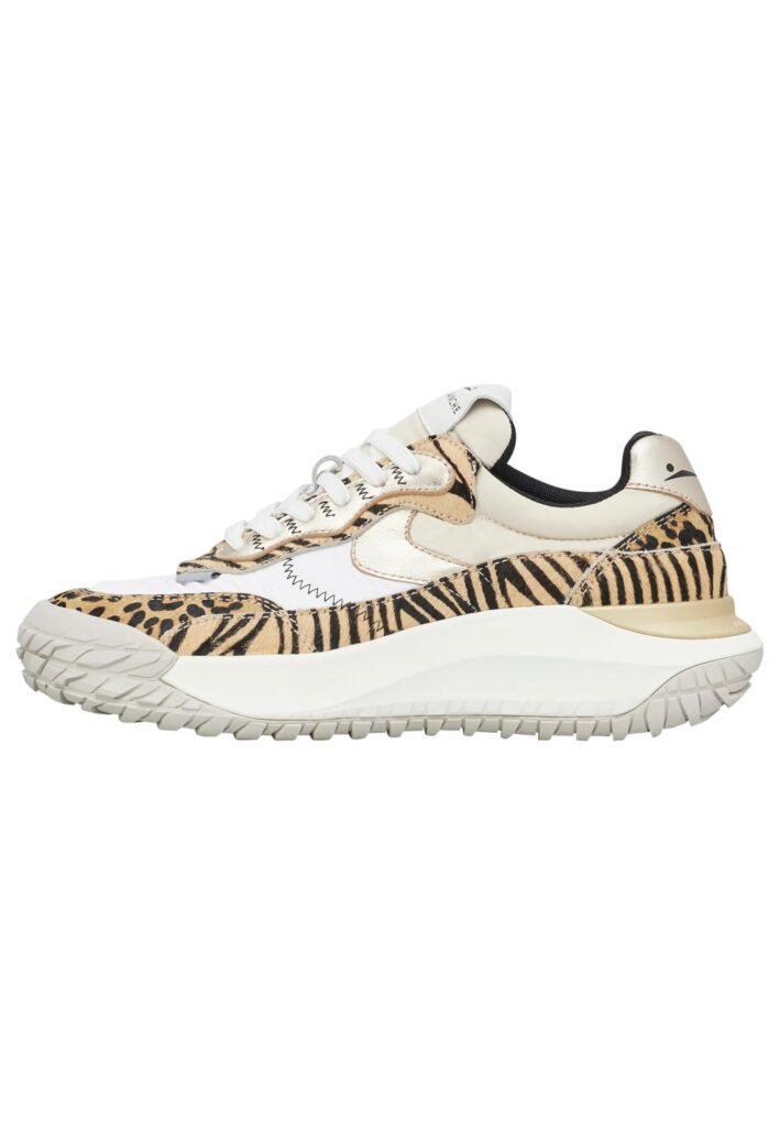 VOILE BLANCHE Sneakers in Suede e Tessuto Tecnico, Bianco-Beige-