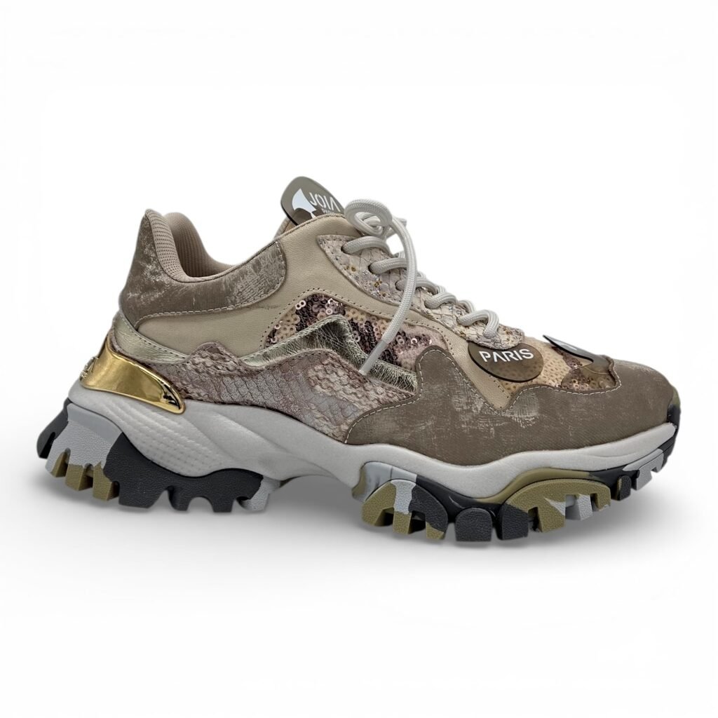 JOIA PARIS - Sneaker Donna Chunky Premium in Pelle e Tessuto. Suola Ultra Light stabilizzante. Design Fashion Luxury.