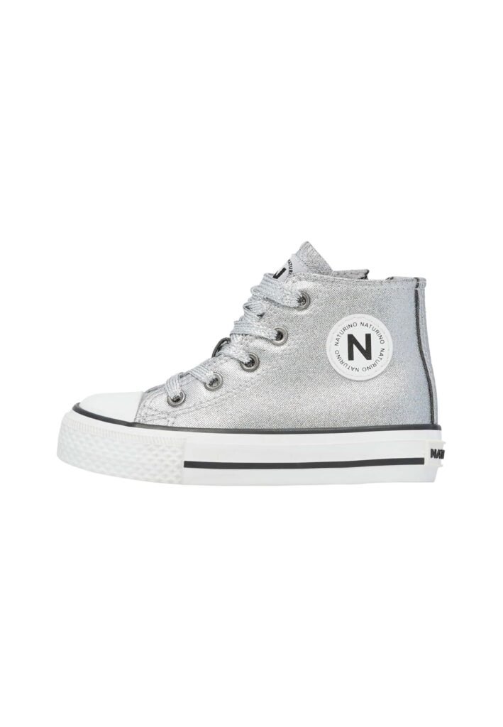 Naturino Sneakers in Tessuto Argentato, Argento