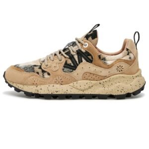 FLOWER MOUNTAIN Sneakers in Suede e Tessuto, Marrone Chiaro-