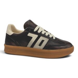 BACK70 - Double A002. Sneakers Uomo Retrò in Pelle con Suola in Gomma.