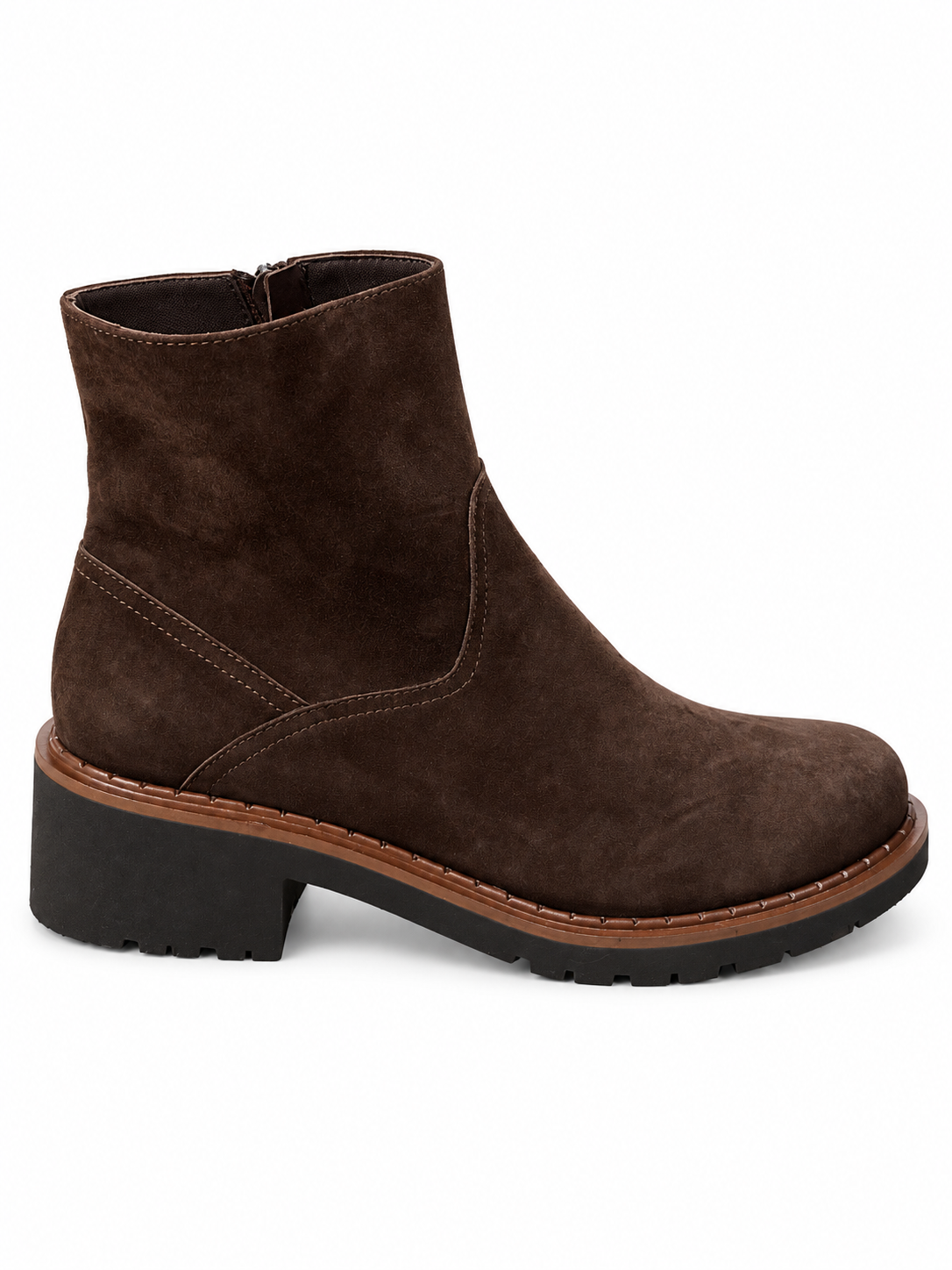 Tronchetto in SUEDE - Testa di Moro - Tacco 50 con suola in…